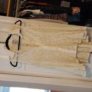 White lace summer flare lace tunic